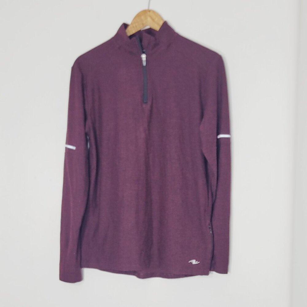 Athletic Works Men's Maroon Long-Sleeve Dri More Slim Fit Athletic Top Size S
